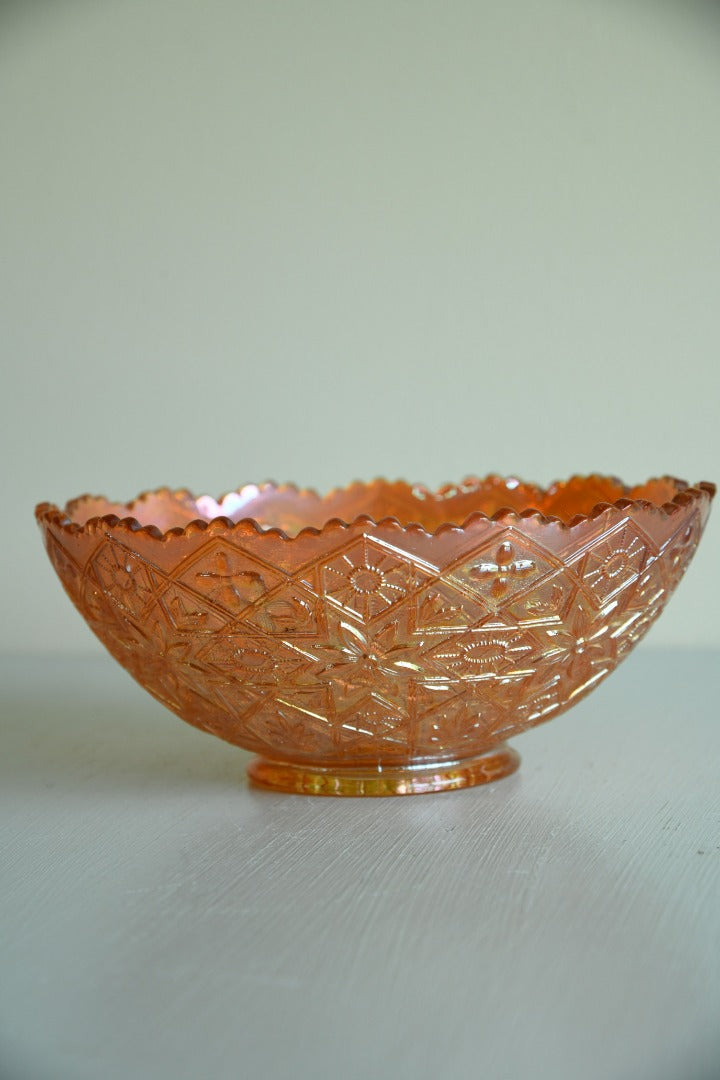 Orange Carnival Glass Bowl