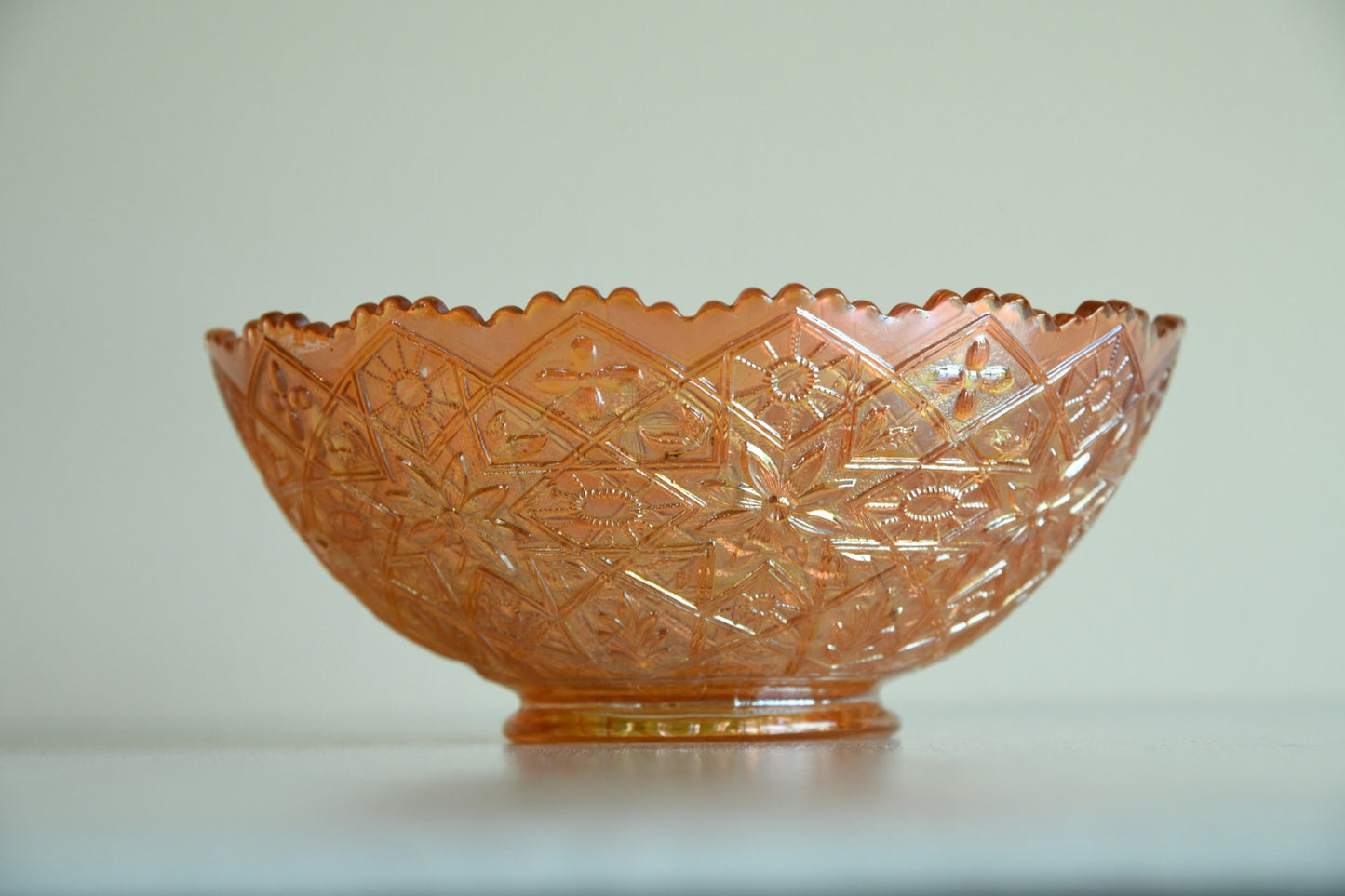 Orange Carnival Glass Bowl