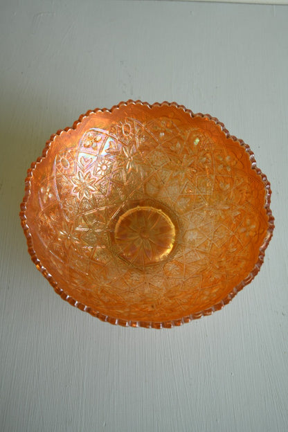 Orange Carnival Glass Bowl