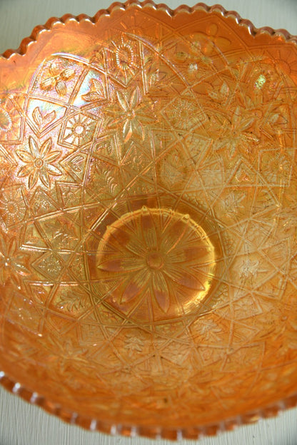 Orange Carnival Glass Bowl