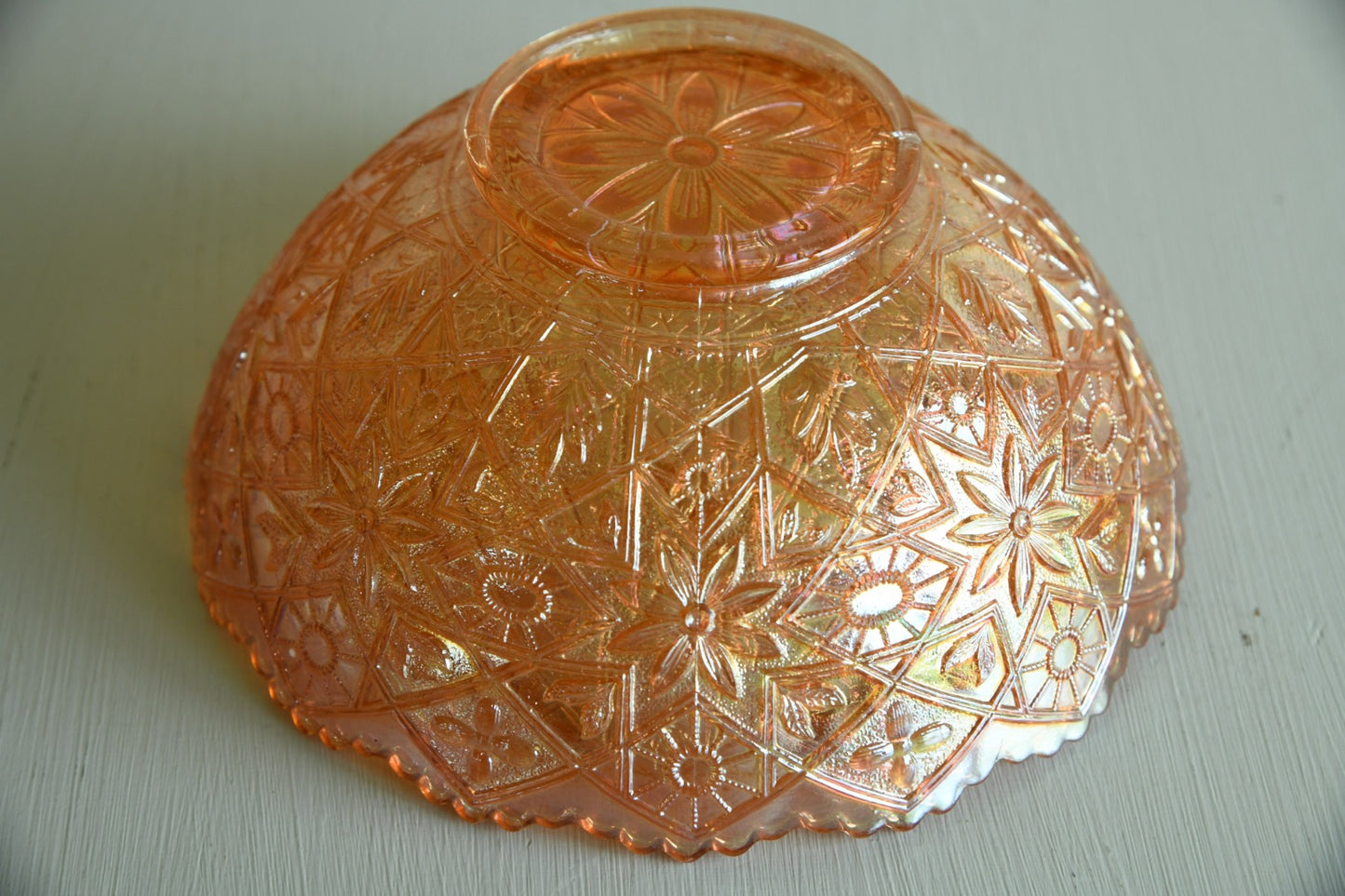 Orange Carnival Glass Bowl