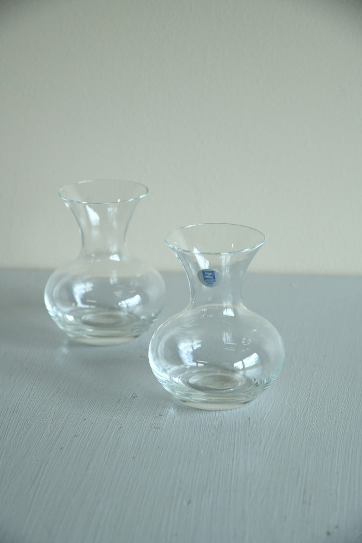 Pair Zwiesel German Glass Posy Vase