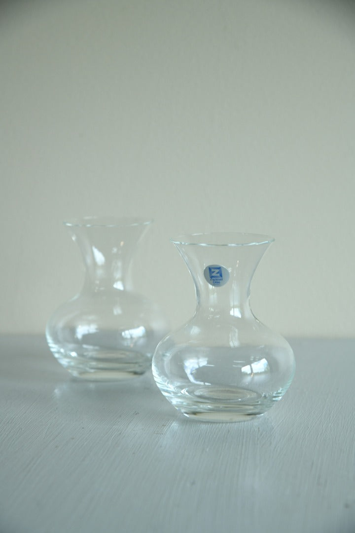 Pair Zwiesel German Glass Posy Vase