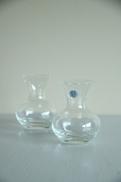 Pair Zwiesel German Glass Posy Vase