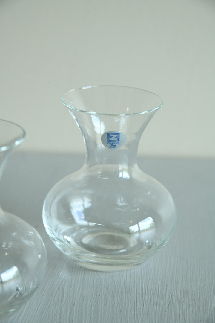 Pair Zwiesel German Glass Posy Vase