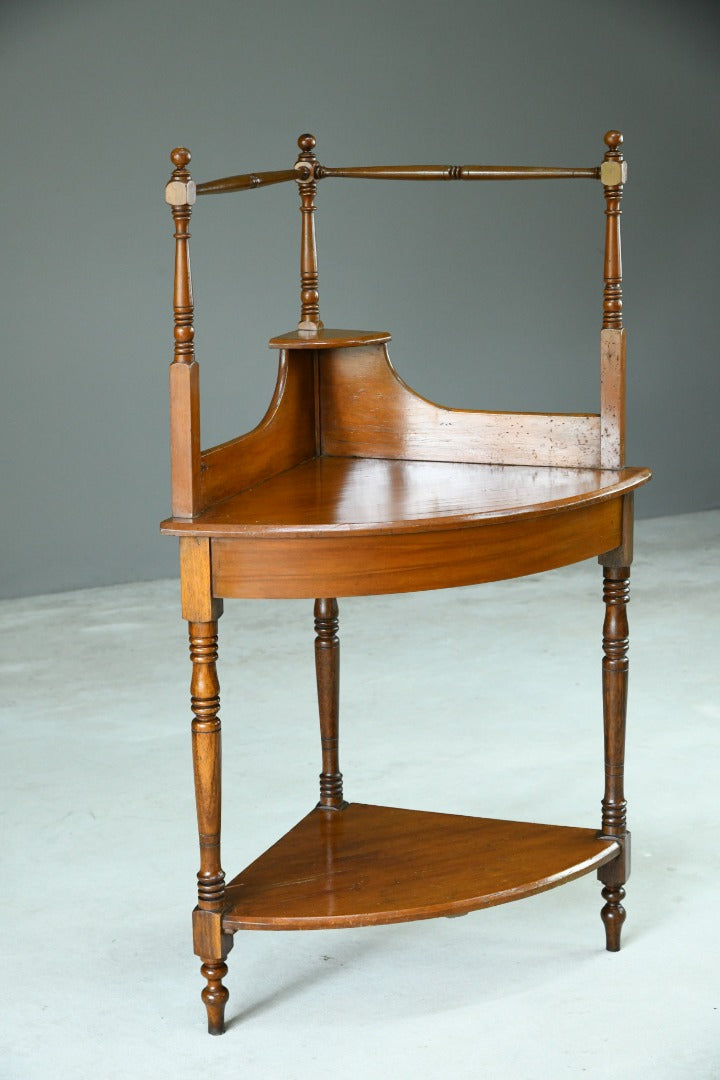 Stained Pine and Beech Corner Washstand