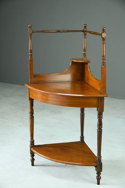 Stained Pine and Beech Corner Washstand