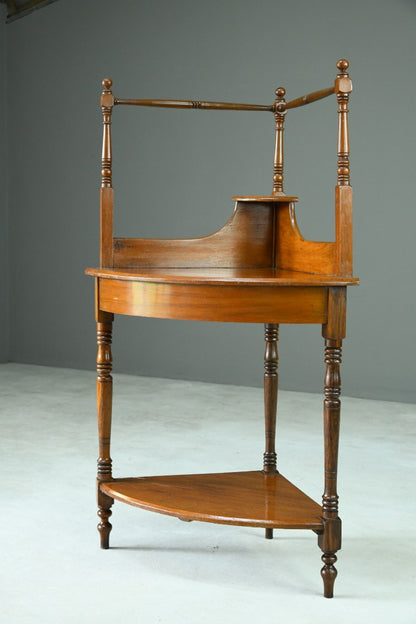 Stained Pine and Beech Corner Washstand