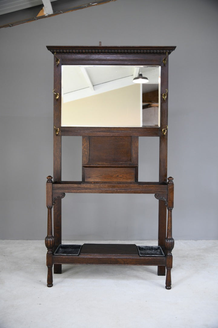 Early 20th Century Oak Hall Stand