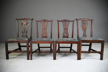 4 Antique Chippendale Style Mahogany Dining Chairs