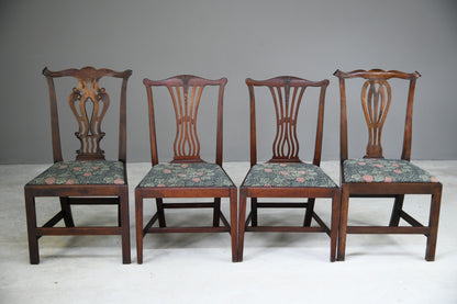 4 Antique Chippendale Style Mahogany Dining Chairs