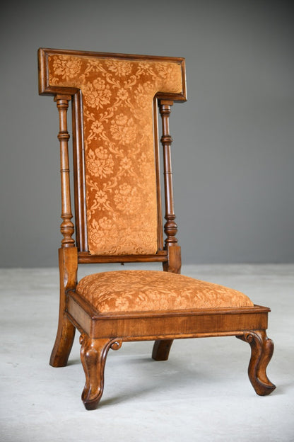 Victorian Walnut Prie Dieu Chair