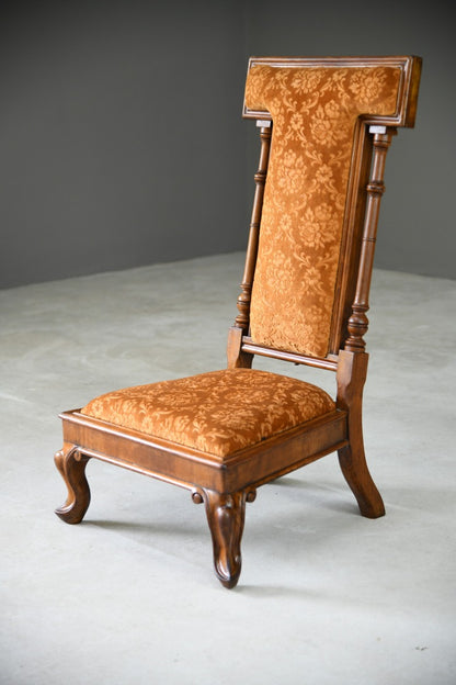 Victorian Walnut Prie Dieu Chair