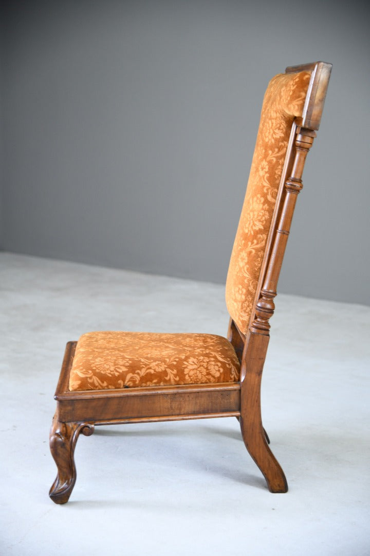 Victorian Walnut Prie Dieu Chair