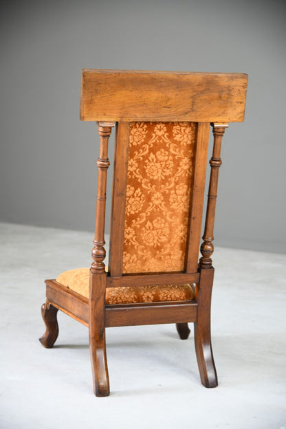 Victorian Walnut Prie Dieu Chair