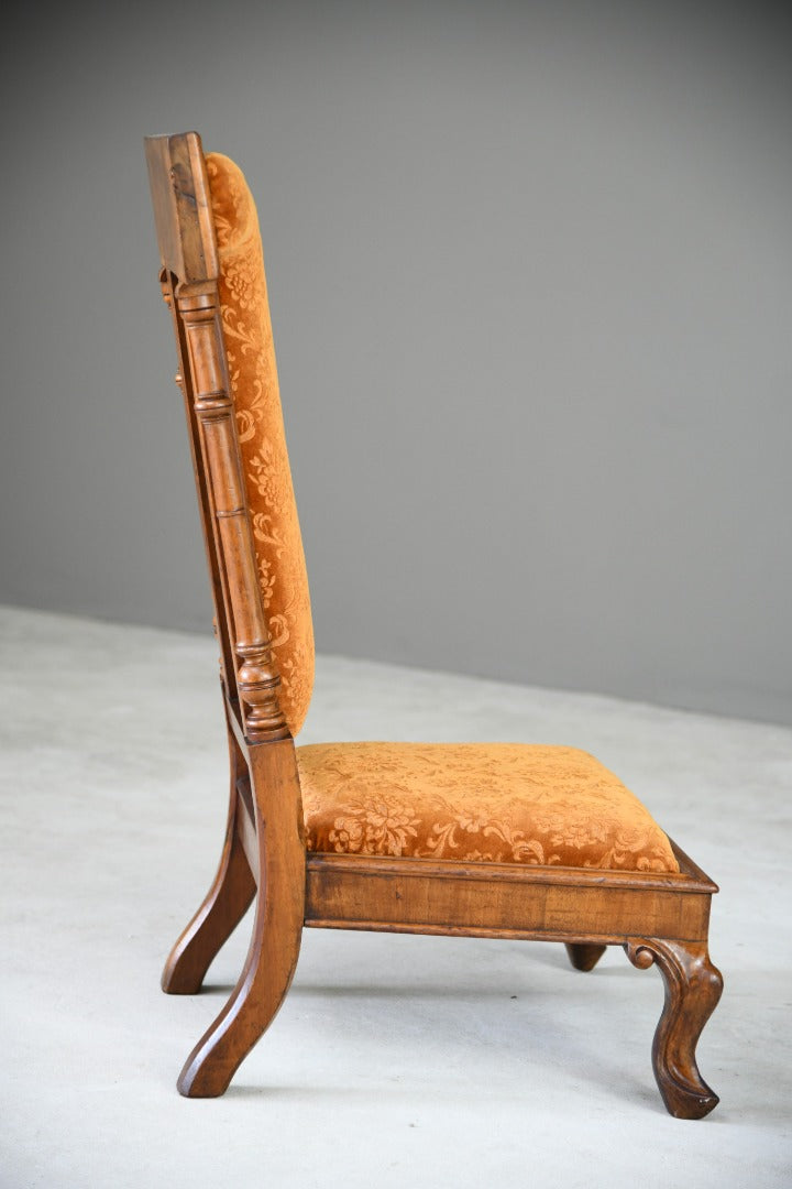 Victorian Walnut Prie Dieu Chair