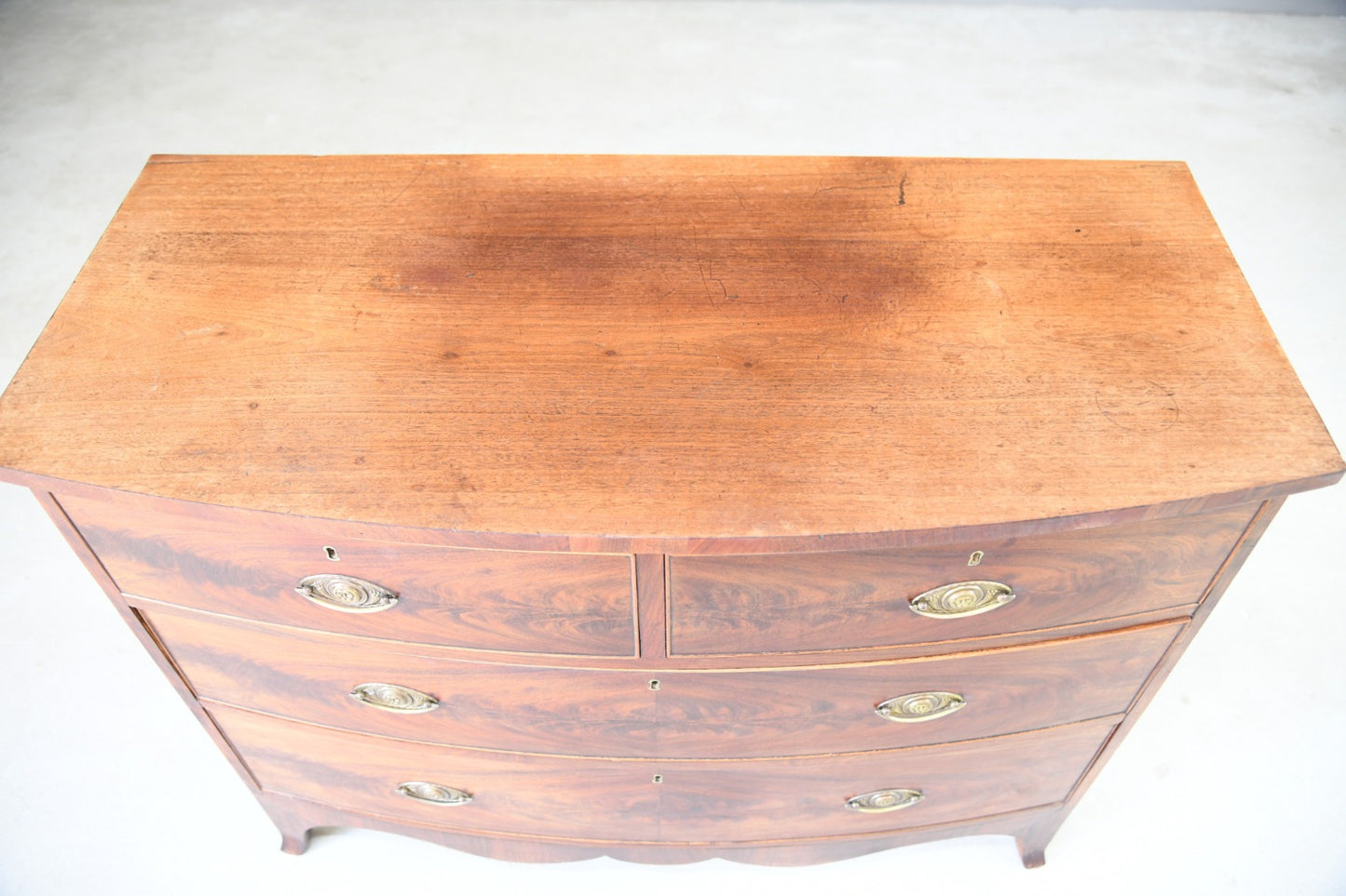 19th Century Mahogany Bow Front Chest of Drawers