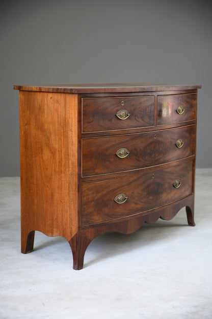 19th Century Mahogany Bow Front Chest of Drawers