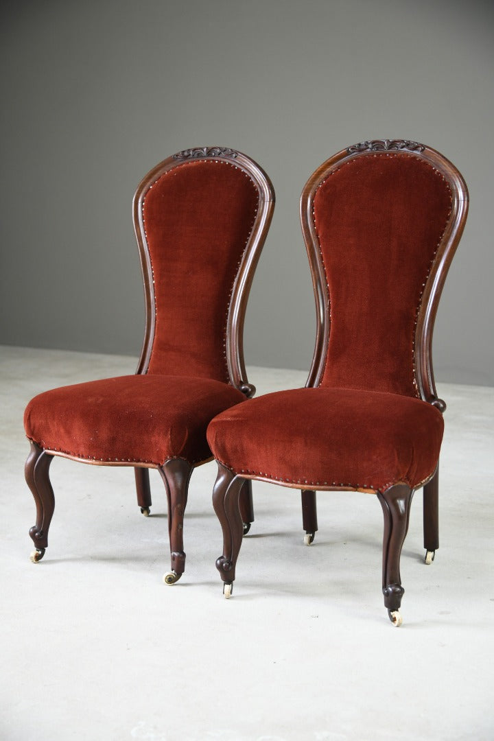 Pair 19th Century Upholstered Occasional Chairs