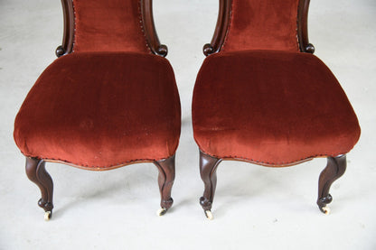 Pair 19th Century Upholstered Occasional Chairs