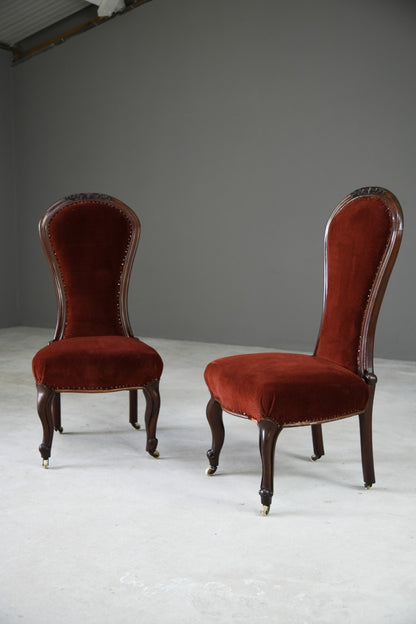 Pair 19th Century Upholstered Occasional Chairs