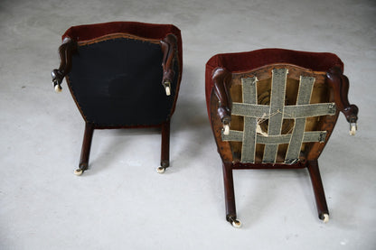 Pair 19th Century Upholstered Occasional Chairs