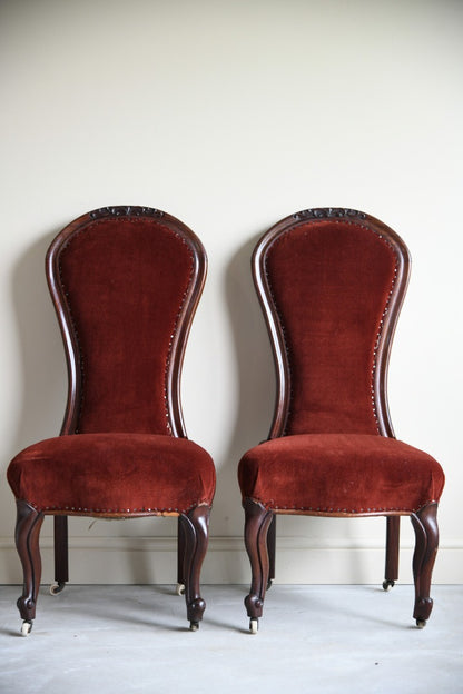 Pair 19th Century Upholstered Occasional Chairs