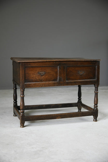 Antique Rustic 18th Century Oak Side Table