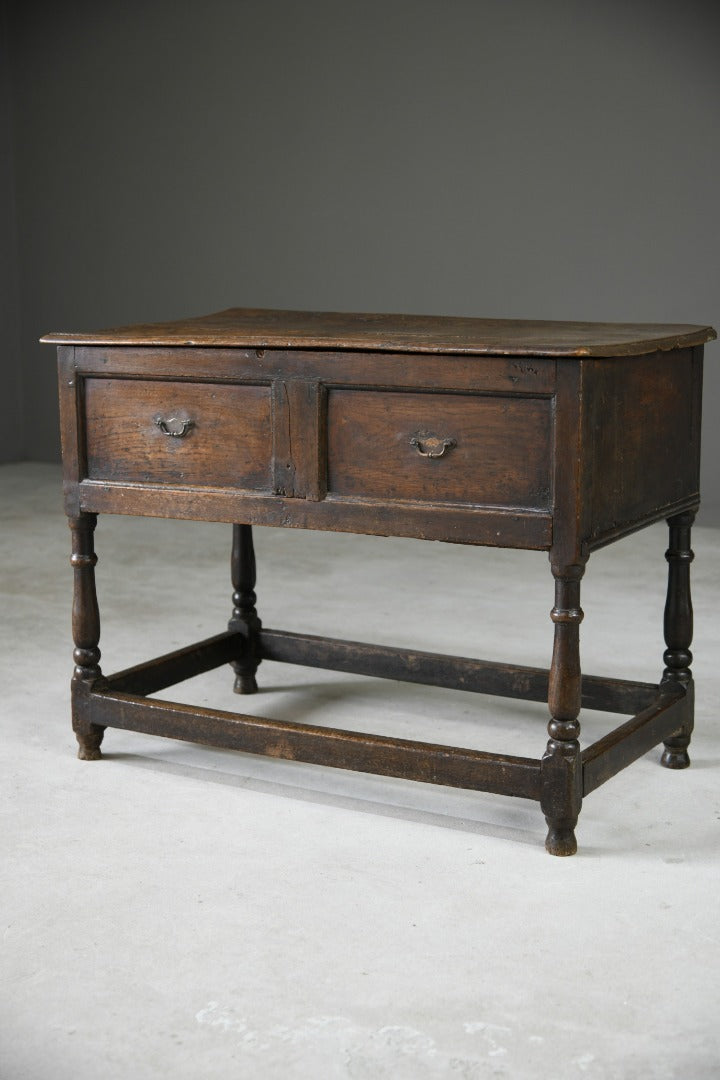 Antique Rustic 18th Century Oak Side Table