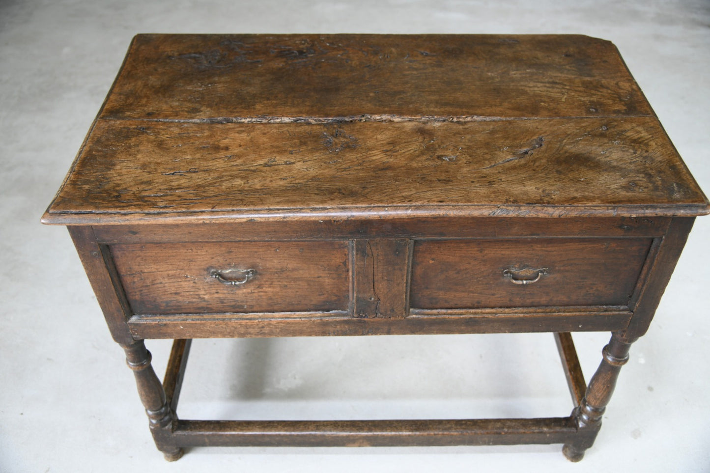 Antique Rustic 18th Century Oak Side Table