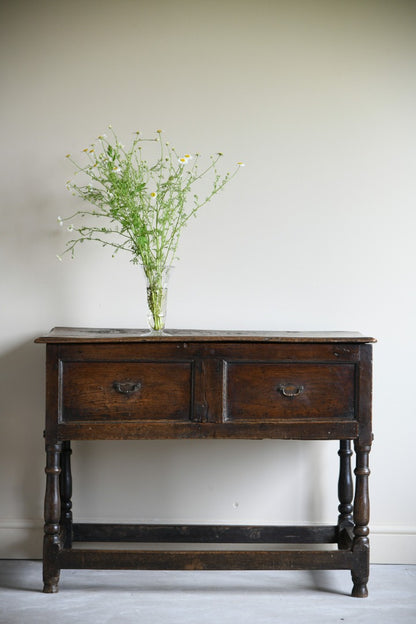 Antique Rustic 18th Century Oak Side Table