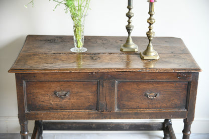 Antique Rustic 18th Century Oak Side Table