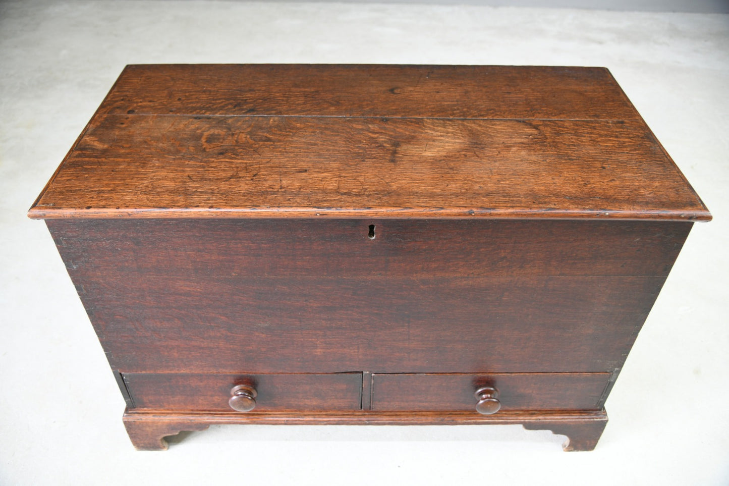 Antique Georgian Rustic Country Oak Mule Chest Coffer Storage Blanket Box