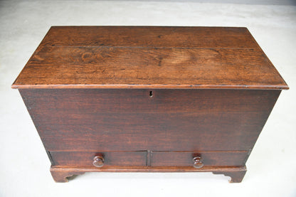 Antique Georgian Rustic Country Oak Mule Chest Coffer Storage Blanket Box