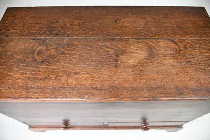 Antique Georgian Rustic Country Oak Mule Chest Coffer Storage Blanket Box