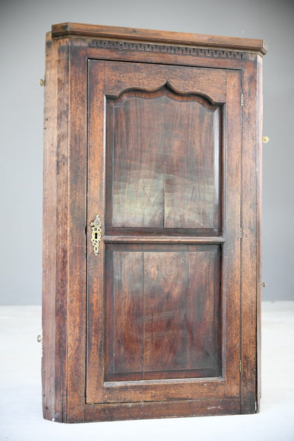 Large Antique Mahogany Georgian Corner Hanging Wall Cabinet Cupboard