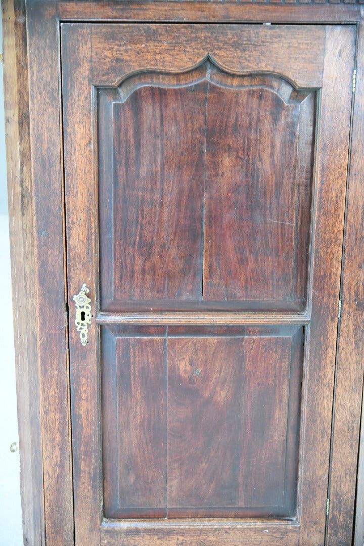 Large Antique Mahogany Georgian Corner Hanging Wall Cabinet Cupboard