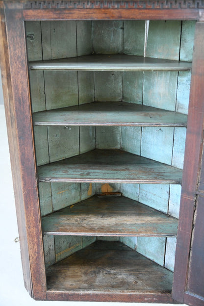 Large Antique Mahogany Georgian Corner Hanging Wall Cabinet Cupboard