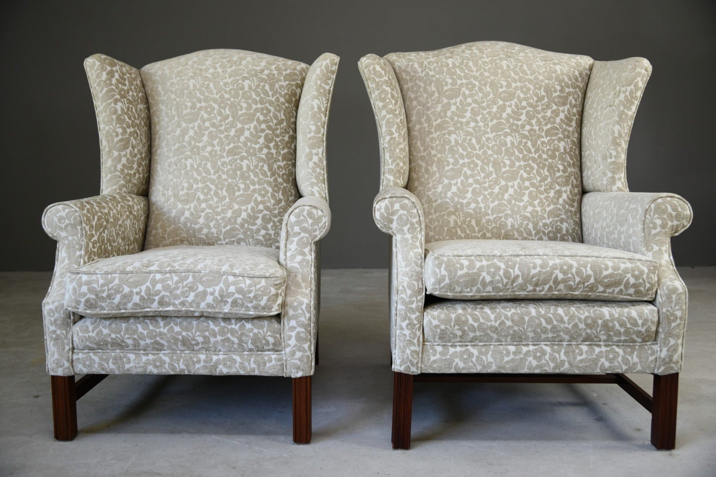 Pair Modern Georgian Style Wingback Armchair