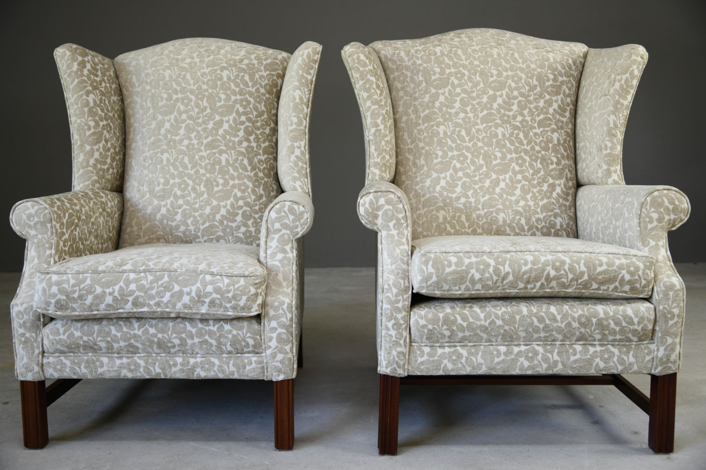 Pair Modern Georgian Style Wingback Armchair