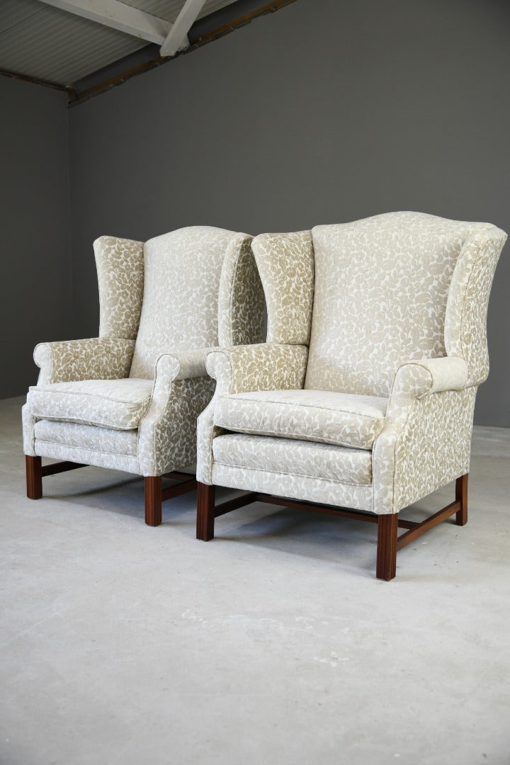 Pair Modern Georgian Style Wingback Armchair