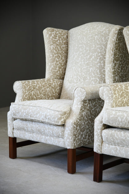 Pair Modern Georgian Style Wingback Armchair