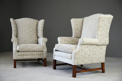 Pair Modern Georgian Style Wingback Armchair