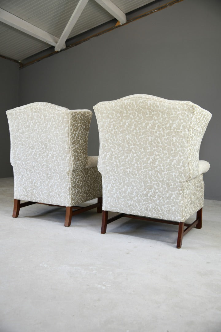 Pair Modern Georgian Style Wingback Armchair