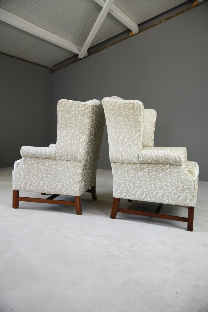 Pair Modern Georgian Style Wingback Armchair