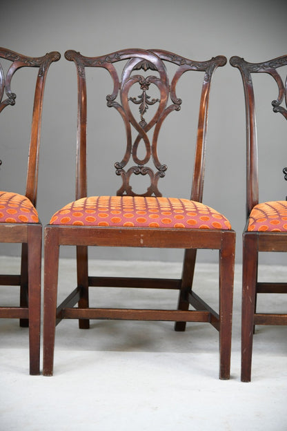 Set 6 20th Century Mahogany Chippendale Style Dining Chairs