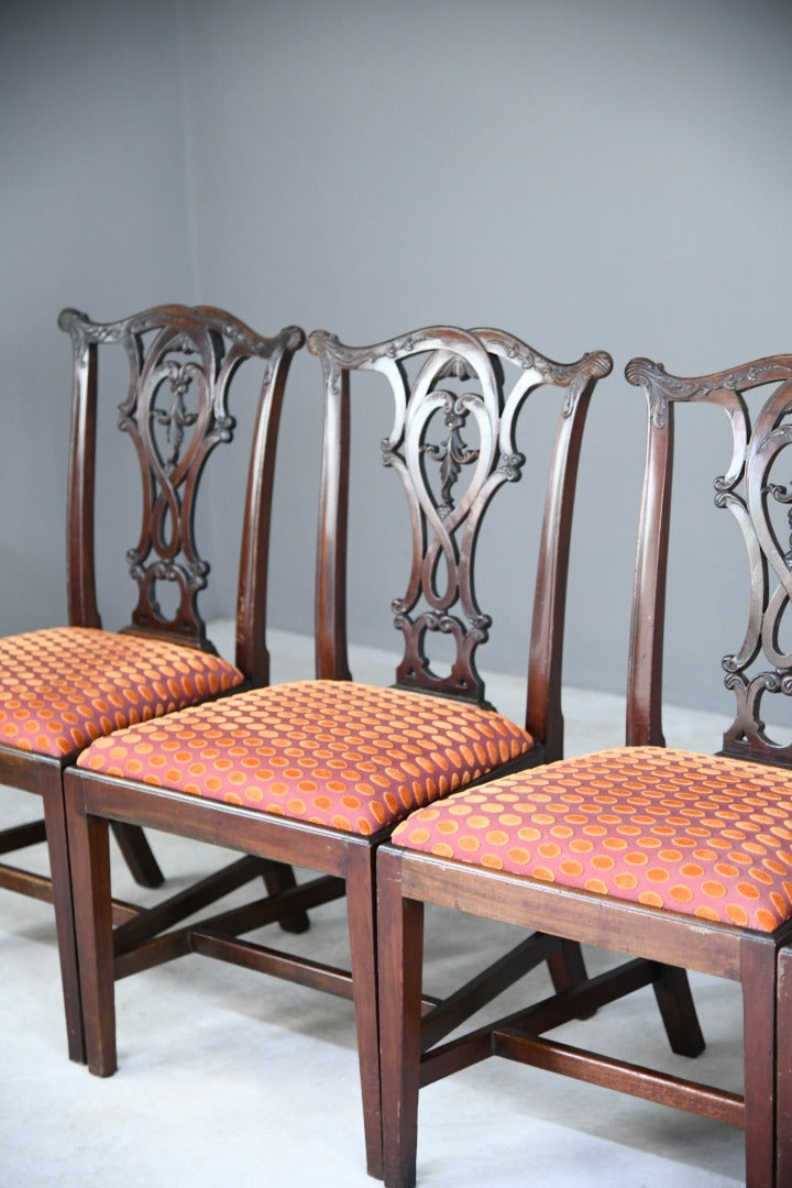 Set 6 20th Century Mahogany Chippendale Style Dining Chairs