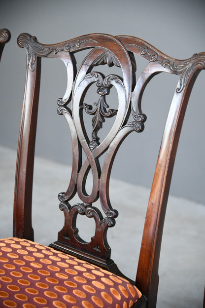 Set 6 20th Century Mahogany Chippendale Style Dining Chairs