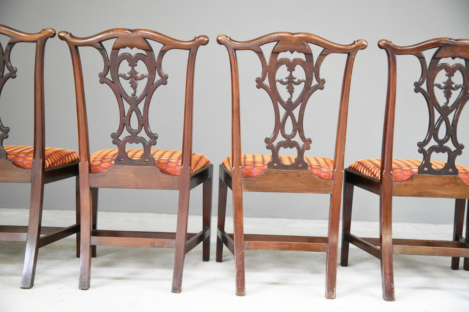 Set 6 20th Century Mahogany Chippendale Style Dining Chairs