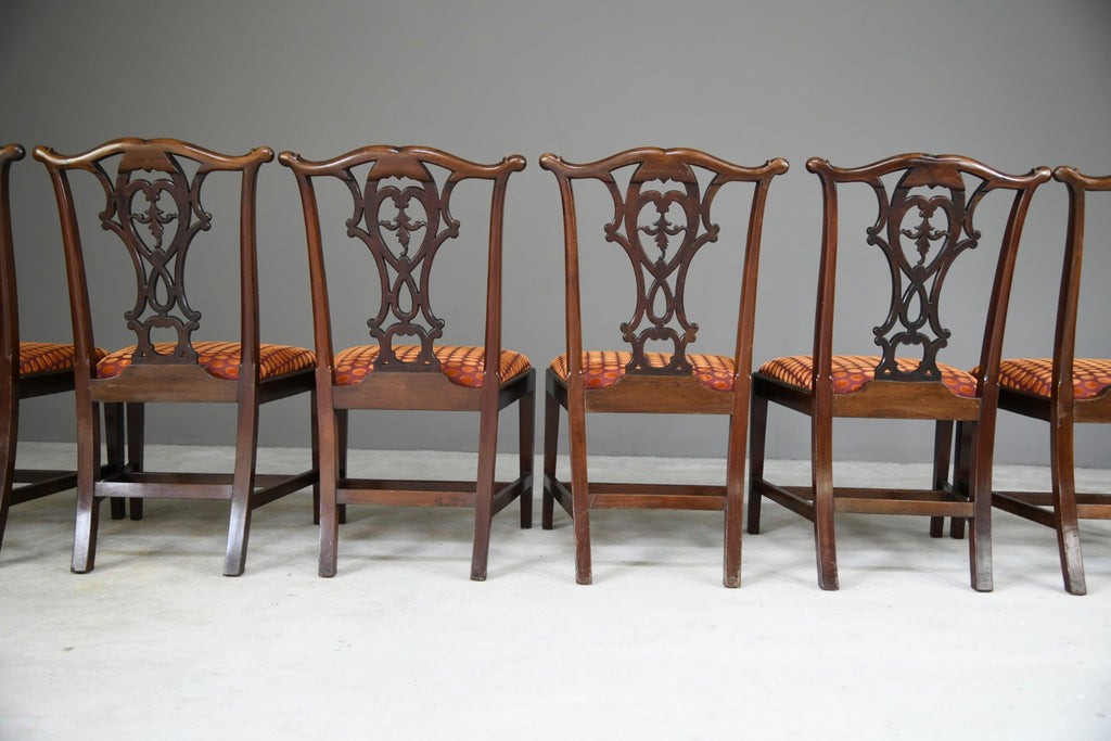 Set 6 20th Century Mahogany Chippendale Style Dining Chairs